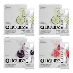Kit 4 Caixas LIQUIDZ® - Eletrólitos Zero Açúcares - 3 Sabores - 56 sachês - Foto 1