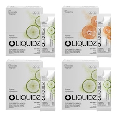Kit 4 Caixas LIQUIDZ® Eletrólitos Zero Açúcar Limonada | Melancia 56 Sachês - Foto 1