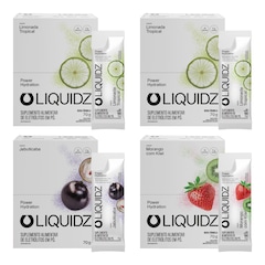 Kit 4 Caixas LIQUIDZ® - Eletrólitos Zero Açúcares - 3 Sabores - 56 sachês - Foto 1