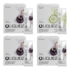 Kit 4 Caixas LIQUIDZ® - Eletrólitos Zero Açúcares - Jabuticaba | Limonada - 56 sachês - Foto 1