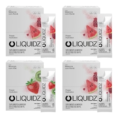 Kit 4 Caixas LIQUIDZ® - Eletrólitos Zero Açúcares - Morango | Melancia - 56 sachês - Foto 1