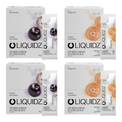 Kit 4 Caixas LIQUIDZ® - Eletrólitos Zero Açúcares - Tangerina | Jabuticaba - 56 sachês - Foto 1