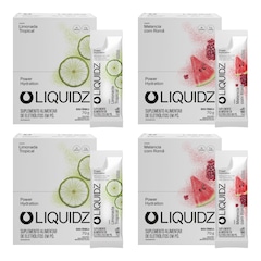Kit 4 Caixas LIQUIDZ® - Eletrólitos Zero Açúcares - Limonada | Melancia - 56 sachês - Foto 1