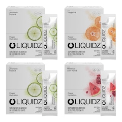 Kit 4 Caixas LIQUIDZ® - Eletrólitos Zero Açúcares - 3 Sabores - 56 sachês - Foto 1