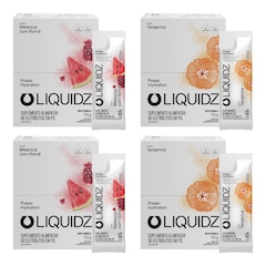 Kit 4 Caixas LIQUIDZ® - Eletrólitos Zero Açúcares - Melancia | Tangerina - 56 sachês - Foto 1