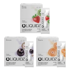 Kit 3 Caixas LIQUIDZ® Eletrólitos Zero Açúcar 3 Sabores 42 Sachês - Foto 1
