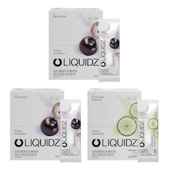 Kit 3 Caixas LIQUIDZ® Eletrólitos Zero Açúcar 2 Sabores - 42 Sachês - Foto 1