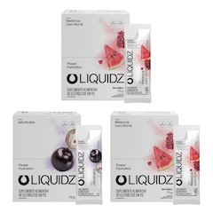 Kit 3 Caixas LIQUIDZ® - Eletrólitos Zero Açúcares - Melancia| Jabuticaba - 42 sachês - Foto 1