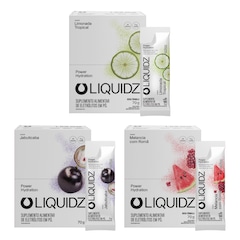 Kit 3 Caixas LIQUIDZ® Eletrólitos Zero Açúcar 3 Sabores 42 Sachês - Foto 1