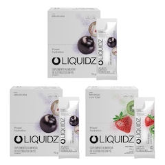 Kit 3 Caixas LIQUIDZ® Eletrólitos Zero Açúcar 2 Sabores - 42 Sachês - Foto 1