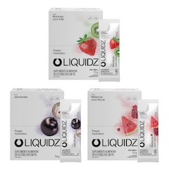 Kit 3 Caixas LIQUIDZ® Eletrólitos Zero Açúcar 3 Sabores 42 Sachês - Foto 1