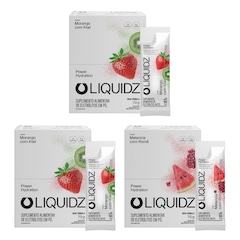 Kit 3 Caixas LIQUIDZ® Eletrólitos Zero Açúcar Morango | Melancia 42 Sachês - Foto 1