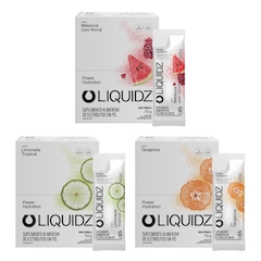 Kit 3 Caixas LIQUIDZ® Eletrólitos Zero Açúcar 3 Sabores 42 Sachês - Foto 1