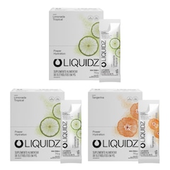 Kit 3 Caixas LIQUIDZ® Eletrólitos Zero Açúcar 2 Sabores - 42 Sachês - Foto 1
