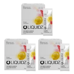 Kit 3 Caixas LIQUIDZ® Eletrólitos Zero Açúcar Limão Siciliano - 42 Sachês - Foto 1