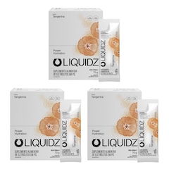 Kit 3 Caixas LIQUIDZ® - Eletrólitos Zero Açúcares - Tangerina - 42 sachês - Foto 1