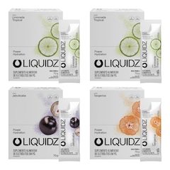 Kit 4 Caixas LIQUIDZ® - Eletrólitos Zero Açúcares - 3 Sabores - 56 sachês - Foto 1