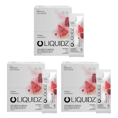 Kit 3 Caixas LIQUIDZ® Eletrólitos Zero Açúcar Melancia com Romã 42 Sachês - Foto 1