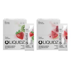Kit 2 Caixas LIQUIDZ® - Eletrólitos Zero Açúcares - Morango | Melancia - 28 sachês - Foto 1