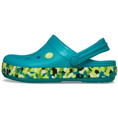 Sandália Crocs Crocband Glow Confetti Band Clog K Turbo - Infantil - Foto 3