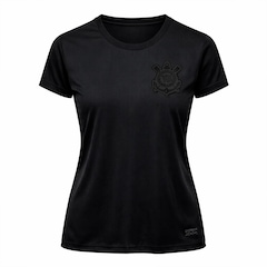 Camisa Corinthians Baby Look All Black Símbolo Coimbra - Feminino - Foto 1