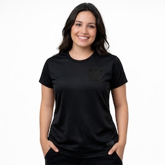 Camisa Corinthians Baby Look All Black Símbolo Coimbra - Feminino - Foto 2