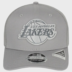 Boné Masculino New Era 9Seventy Stretch Snap Los Angeles Lakers Aba Curva - Foto 2