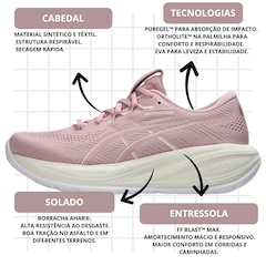 Kit Tênis Asics Gel-Cumulus 28 E Meia - Feminino - Foto 4