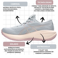 Kit Tênis Asics Gel-Cumulus 28 E Meia - Feminino - Foto 4
