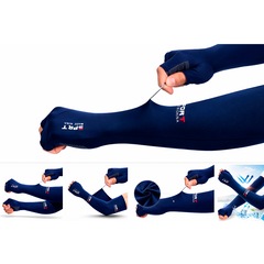 Manguito Térmico Compressão Gold Sports Dedos Dry Proteção UV+50  2 pçs - Foto 2