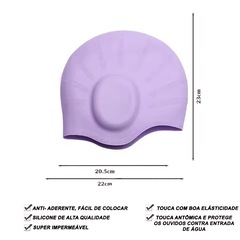 Touca De Natação Gold Sports Ergononico Ultra III Confort De Silicone - Com Cobertura das Orelhas - Foto 2