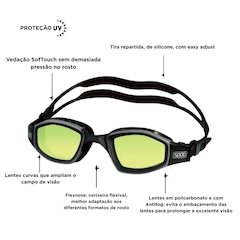 Óculos Natação Speedo Invictus Anti-fog UV Lentes Curvas - Foto 4