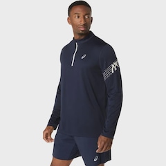 Camiseta ASICS Icon LS 1/2 Zip de Manga Longa Masculino - Foto 2