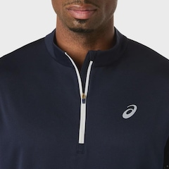 Camiseta ASICS Icon LS 1/2 Zip de Manga Longa Masculino - Foto 4