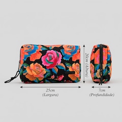Maxi Necessaire Farm Ora Bolas Rosas Pintadas Original - Foto 5