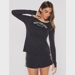 Camiseta Manga Longa Bodyforsure Estampada Push - Feminina - Foto 4