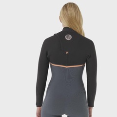 Long John Rip Curl E-Bomb 3/2mm Chest Zip Charcoal Importado - Feminino - Foto 6