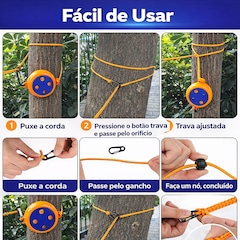 Varal Esportvivo Gold Sports Corda à Prova de Vento Antiderrapante Cabo Retrátil para Acampamento - Foto 4