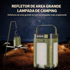Lanterna Gold Sports Eco Led Portátil Tenda Camping SolaR 4 Led Recarregável e Dobrável - Foto 7