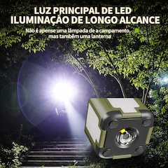 Lanterna Gold Sports Eco Led Portátil Tenda Camping SolaR 4 Led Recarregável e Dobrável - Foto 8