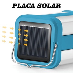 Lanterna Gold Sports Eco Led Portátil Grande Camping Solar Portátil de 4 Led Recarregável - Foto 2