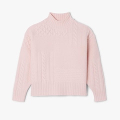 Suéter de Lã de Gola Alta com Efeito Patchwork Lacoste Feminino - Foto 4