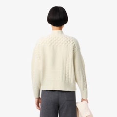 Suéter de Lã de Gola Alta com Efeito Patchwork Lacoste Feminino - Foto 3