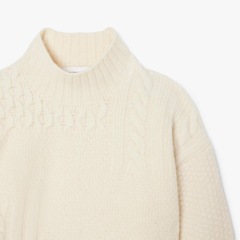 Suéter de Lã de Gola Alta com Efeito Patchwork Lacoste Feminino - Foto 5