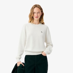 Suéter de Gola Redonda de Algodão de Caimento Relaxado Lacoste Feminino - Foto 1
