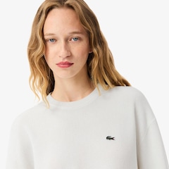 Suéter de Gola Redonda de Algodão de Caimento Relaxado Lacoste Feminino - Foto 2