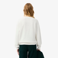 Suéter de Gola Redonda de Algodão de Caimento Relaxado Lacoste Feminino - Foto 3
