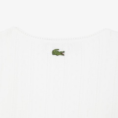 Camiseta Regata de algodão de malha Pointelle slim fit Lacoste Feminina - Foto 6
