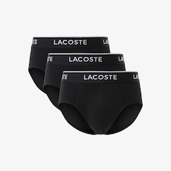 Pacote com 3 cuecas briefs lisas de algodão Lacoste Masculino - Foto 1