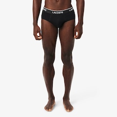 Pacote com 3 cuecas briefs lisas de algodão Lacoste Masculino - Foto 3
